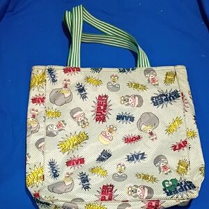 Harajuku Lovers Comic Print Tote with Green Straps